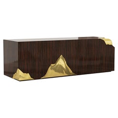 Modern Classic Ebony Glossy Wood Veneer Lapiaz Desk by Boca do Lobo