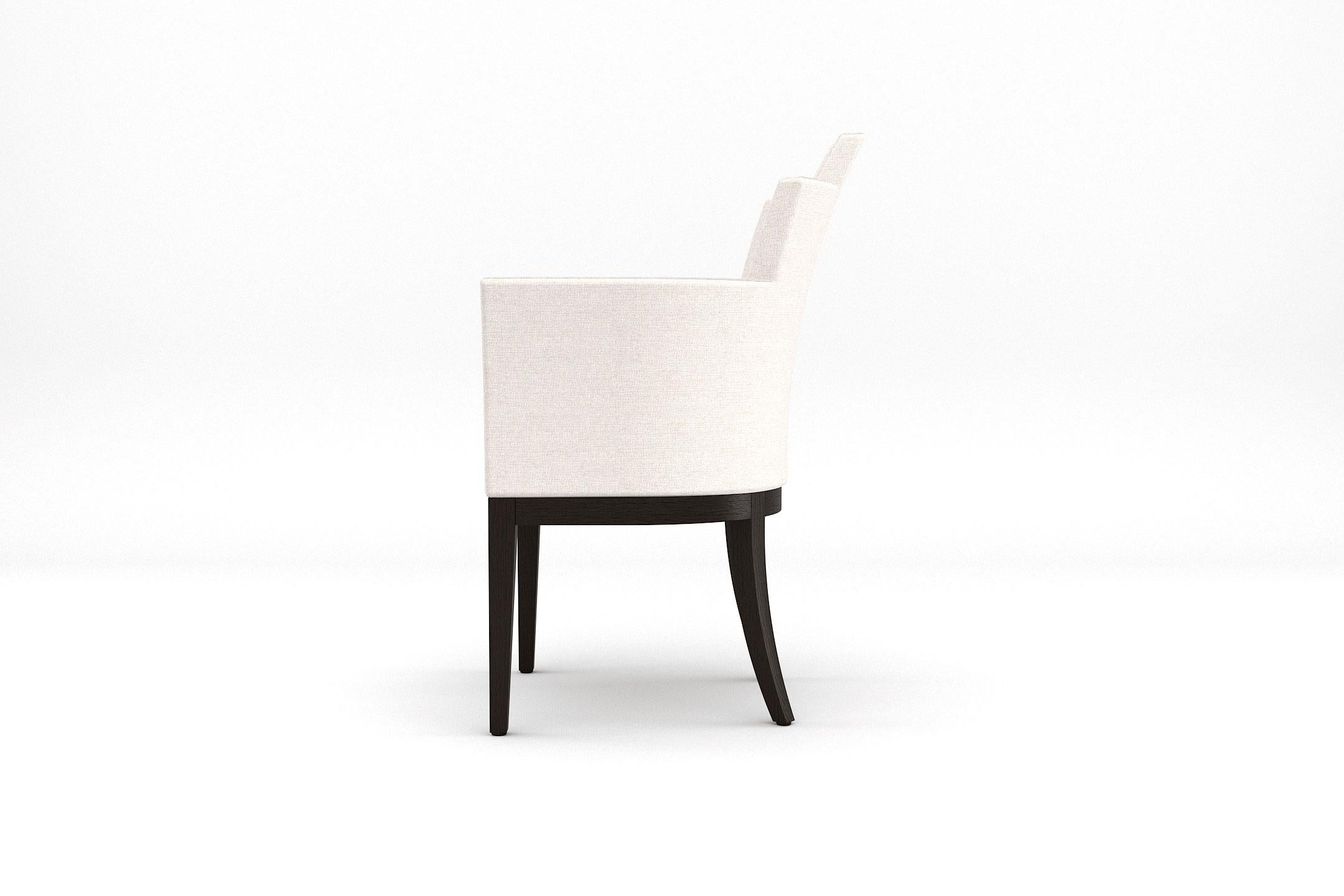 European Empire Dining Chair - Handcrafted Modern Art Deco Dining Chair with Stained Legs For Sale