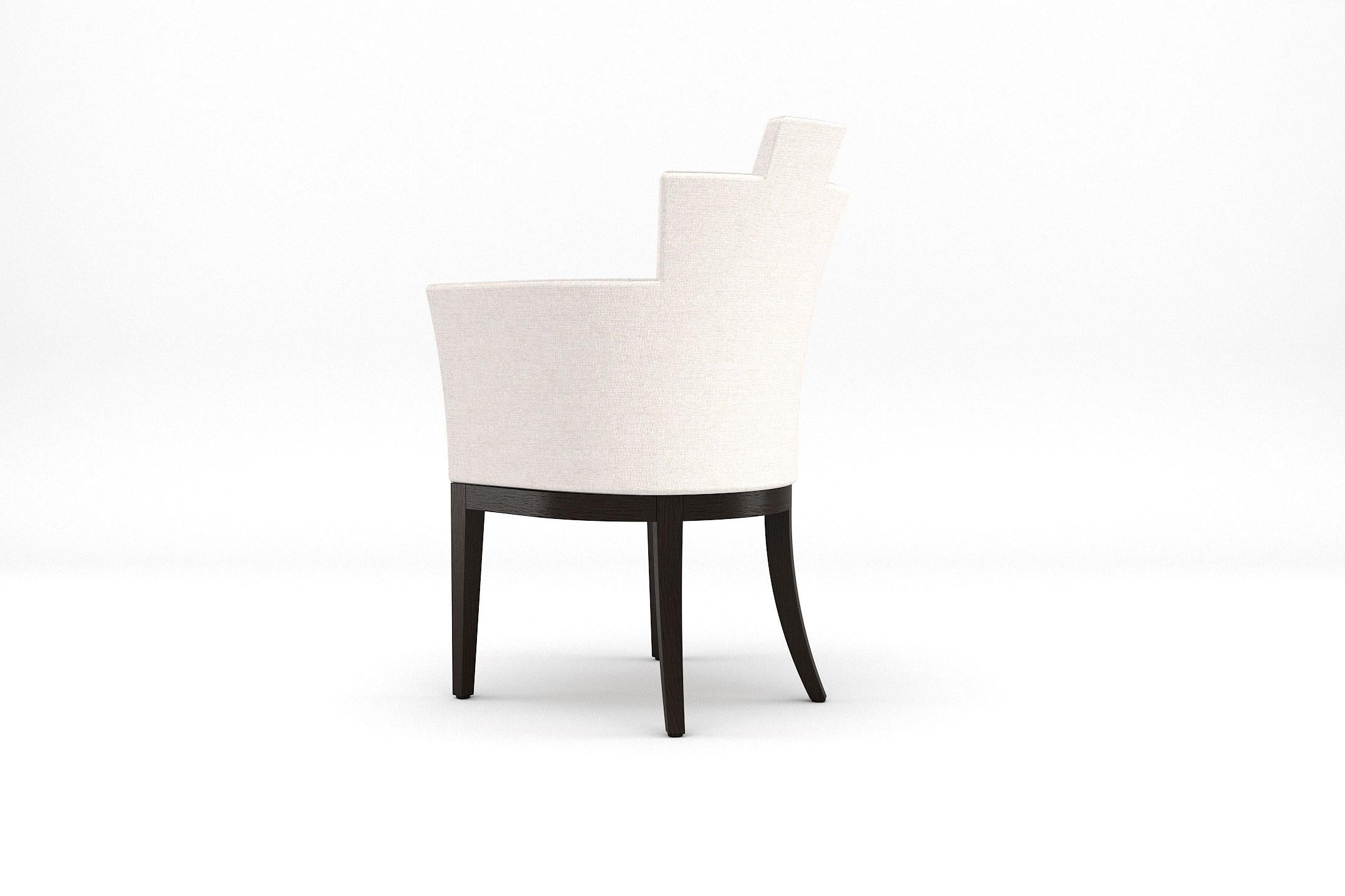 Hand-Crafted Empire Dining Chair - Handcrafted Modern Art Deco Dining Chair with Stained Legs For Sale