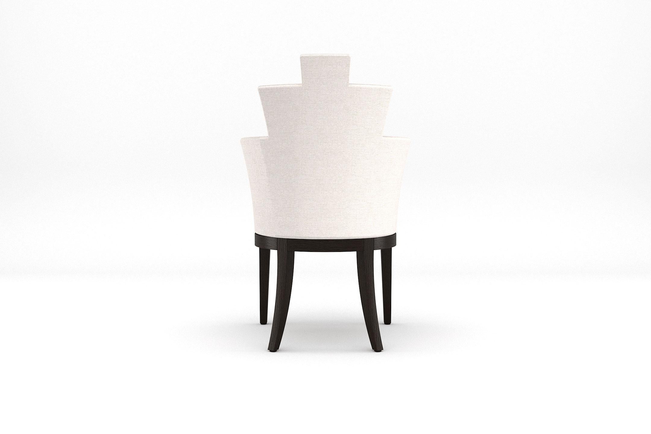 Empire Dining Chair - Handcrafted Modern Art Deco Dining Chair with Stained Legs In New Condition For Sale In London, GB