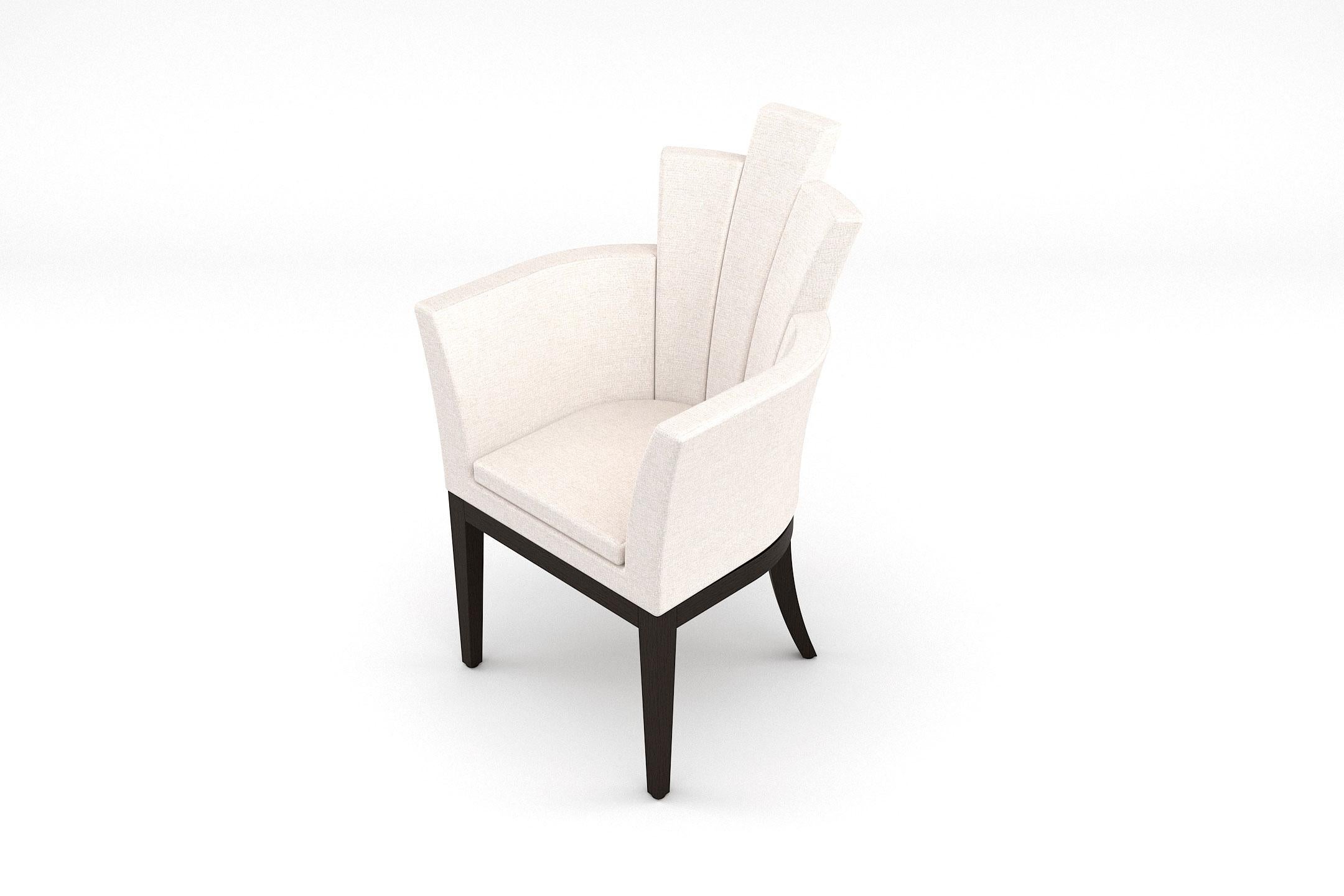 Contemporary Empire Dining Chair - Handcrafted Modern Art Deco Dining Chair with Stained Legs For Sale