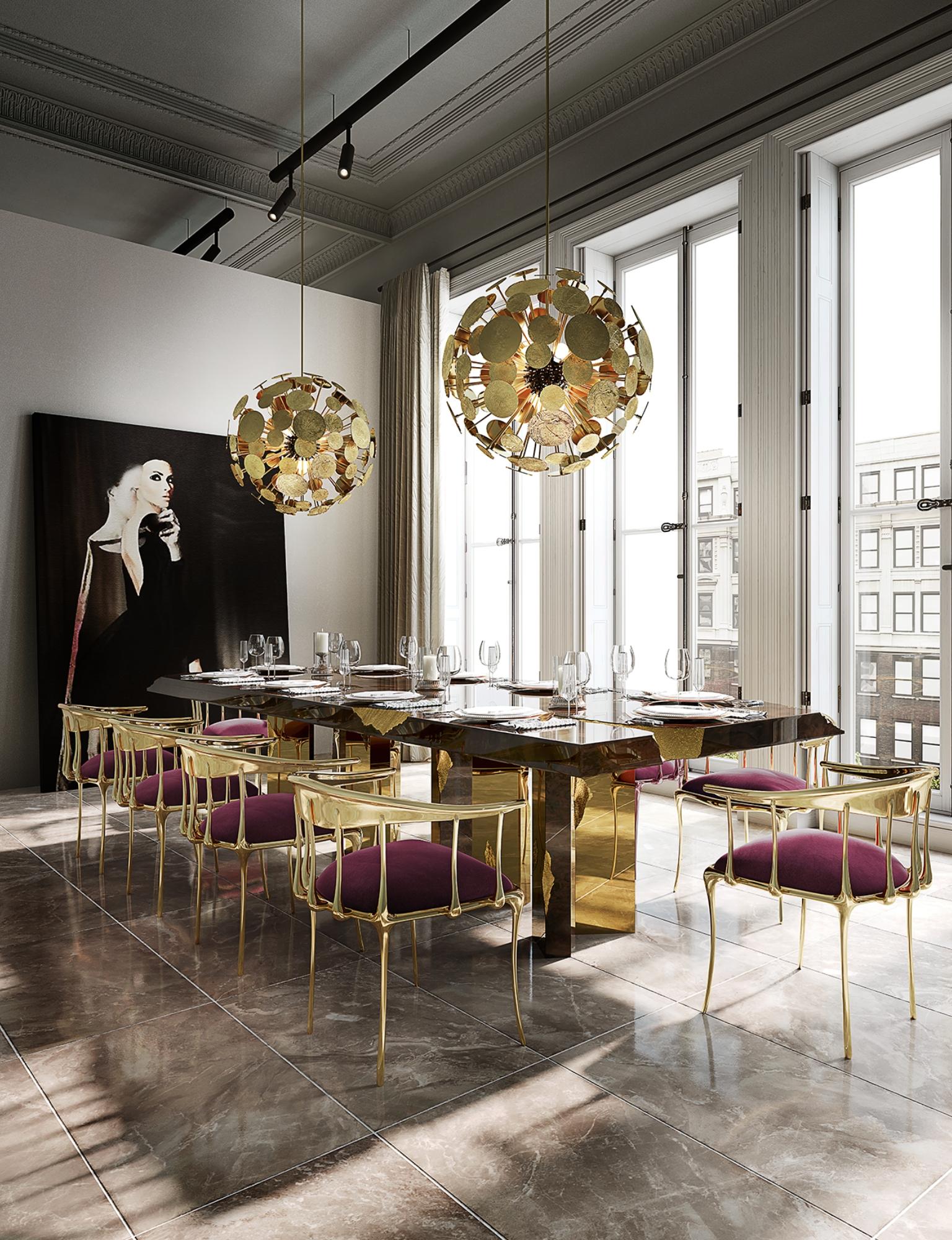 Table de salle à manger Empire - Bois et placage faits main - Boca do Lobo en vente 4