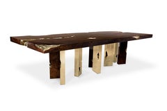 Empire Dining Table - Hand-Crafted Wood Brass & Veneer - Boca do Lobo