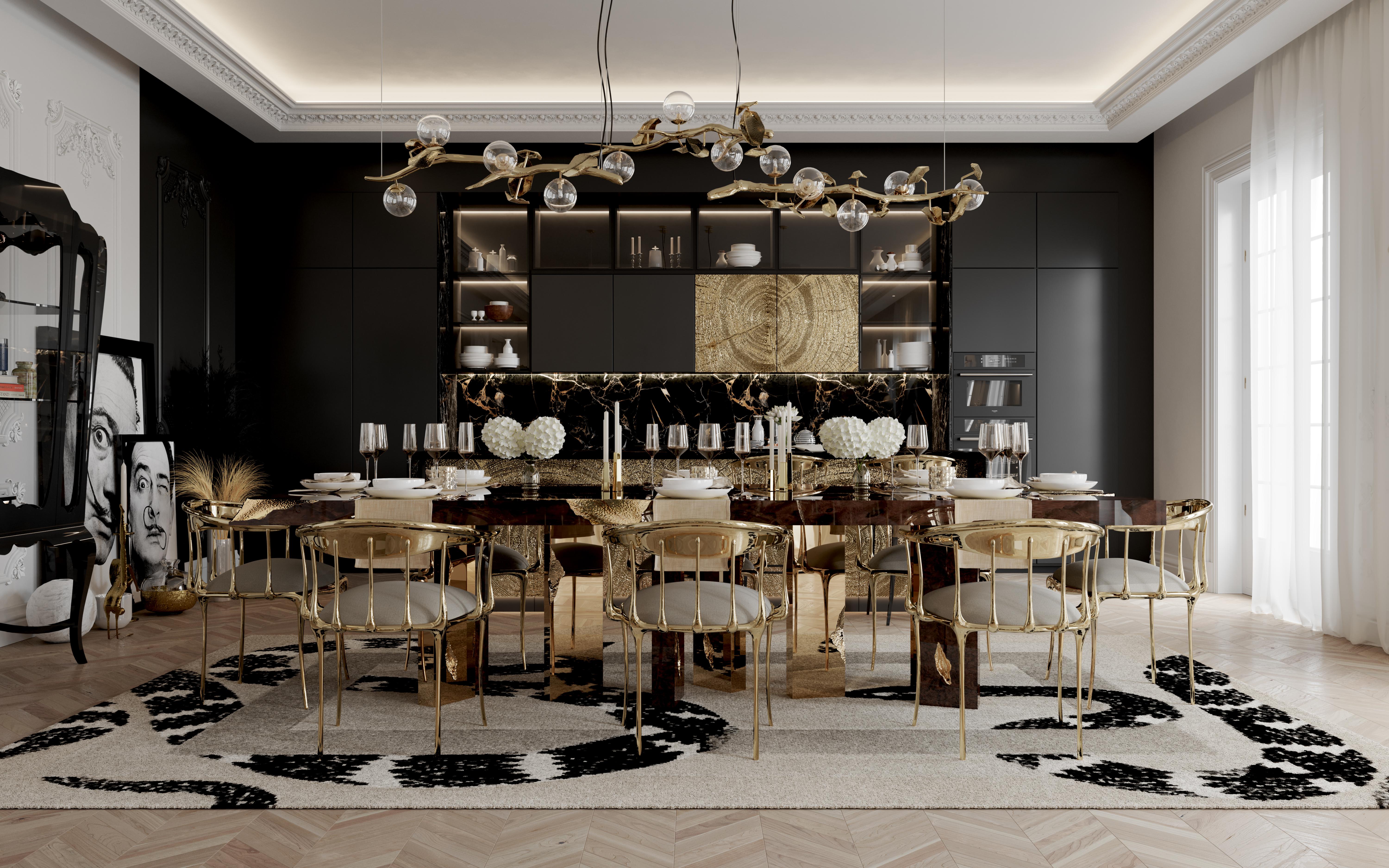 Table de salle à manger Empire - Bois et placage faits main - Boca do Lobo en vente 1