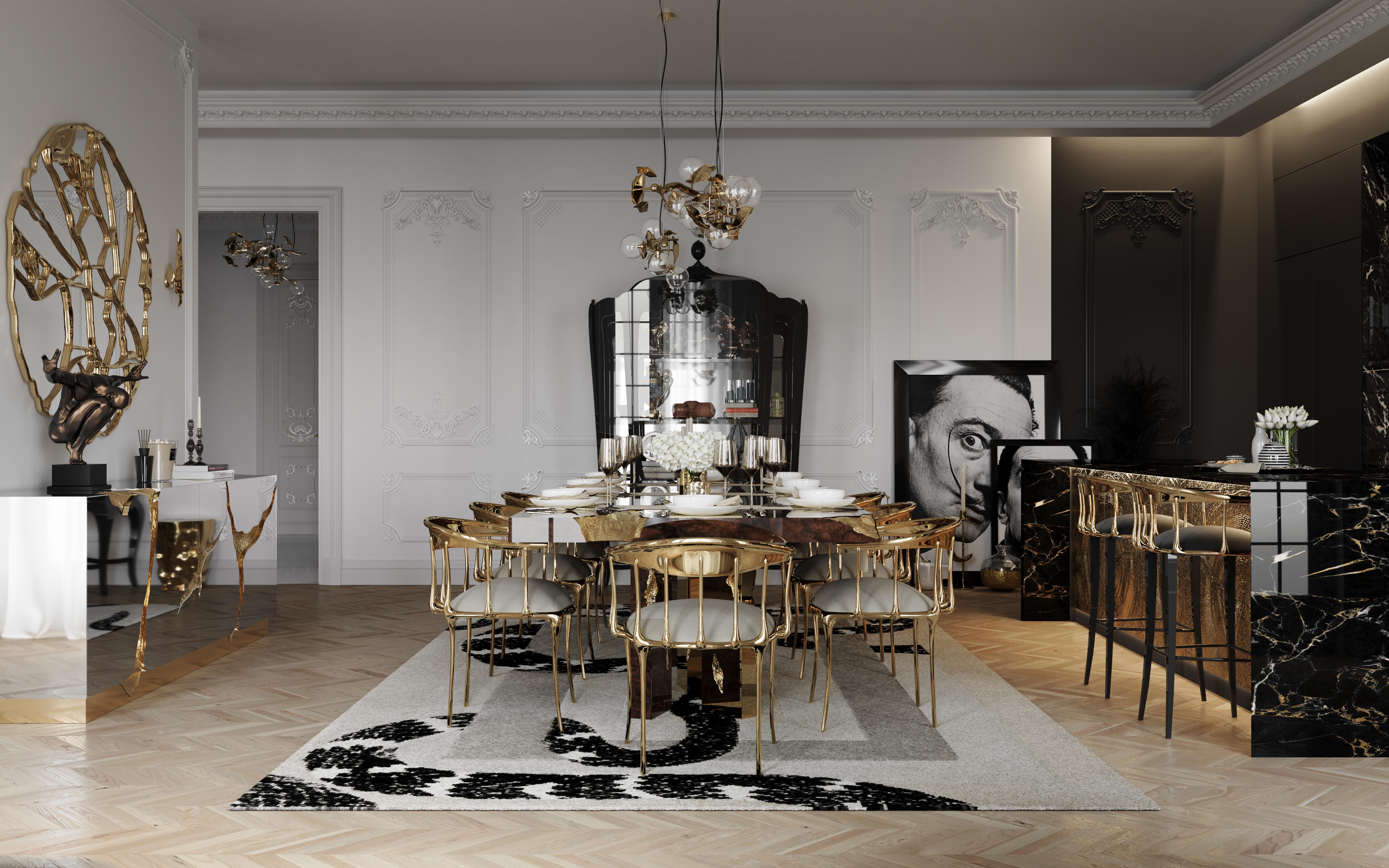 Table de salle à manger Empire - Bois et placage faits main - Boca do Lobo en vente 2