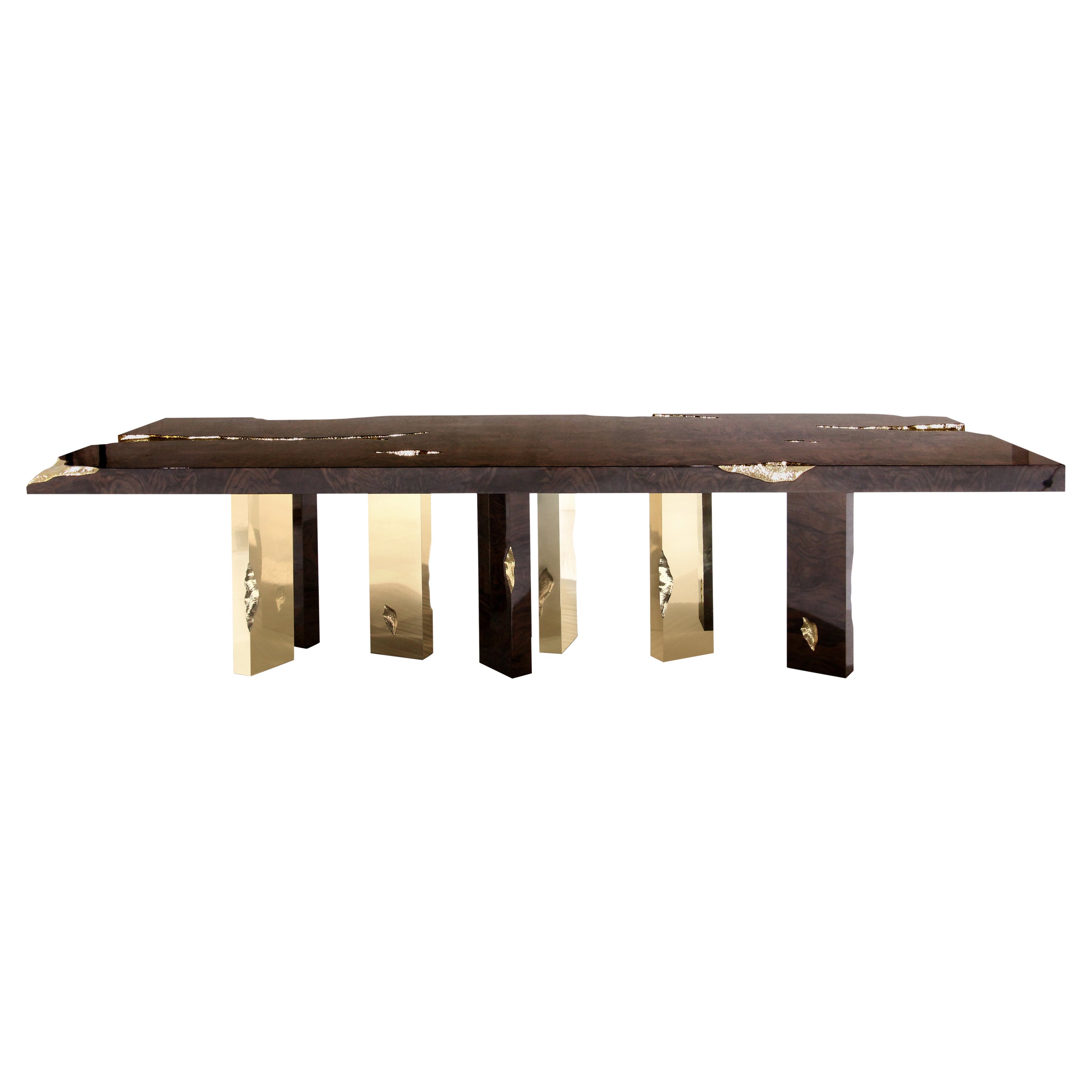 Empire Dining Table - Hand-Crafted Wood Brass & Veneer - Boca do Lobo