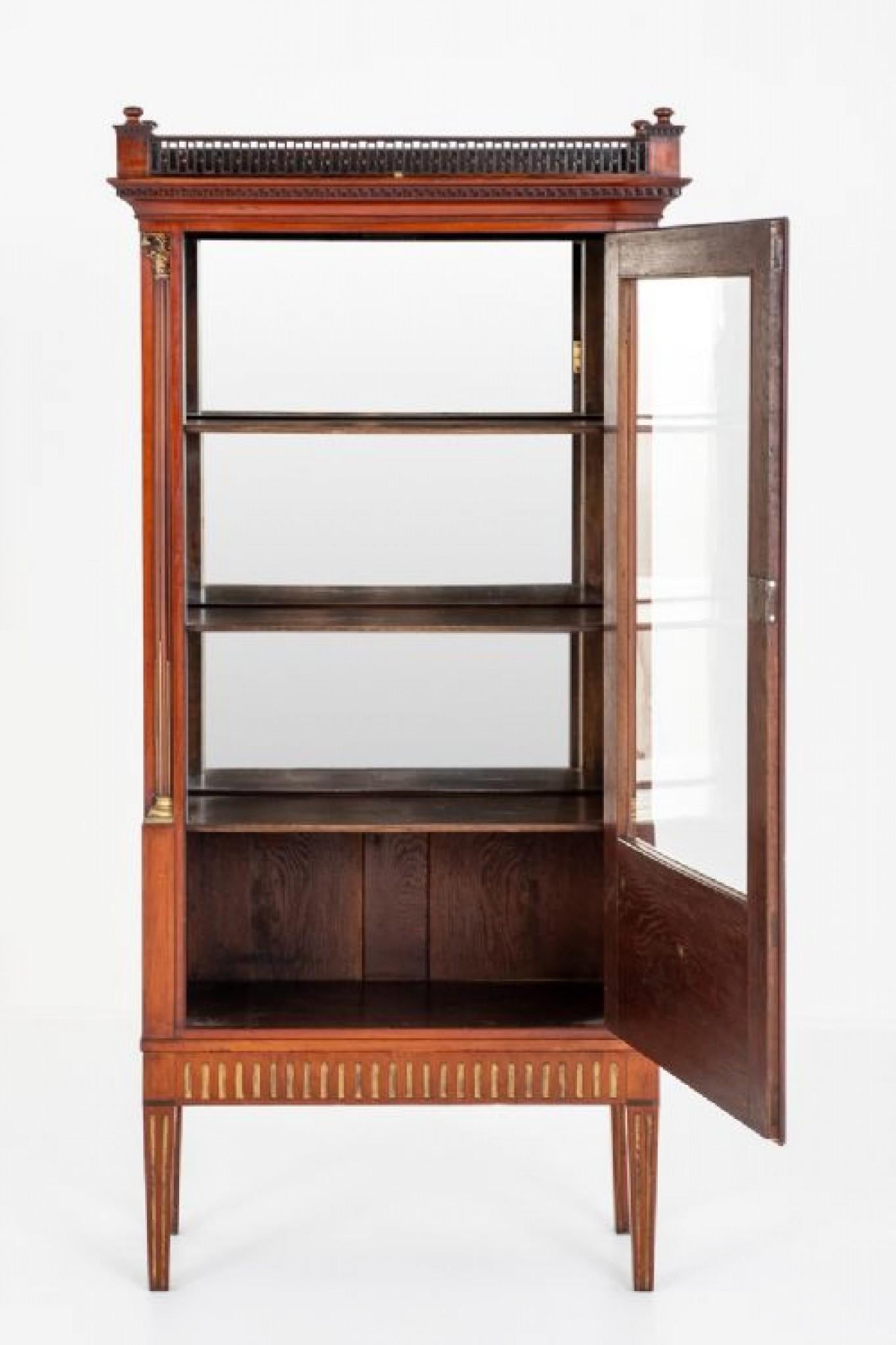 Late 19th Century Empire Display Cabinet Mahogany Bijouterie, 1880 For Sale