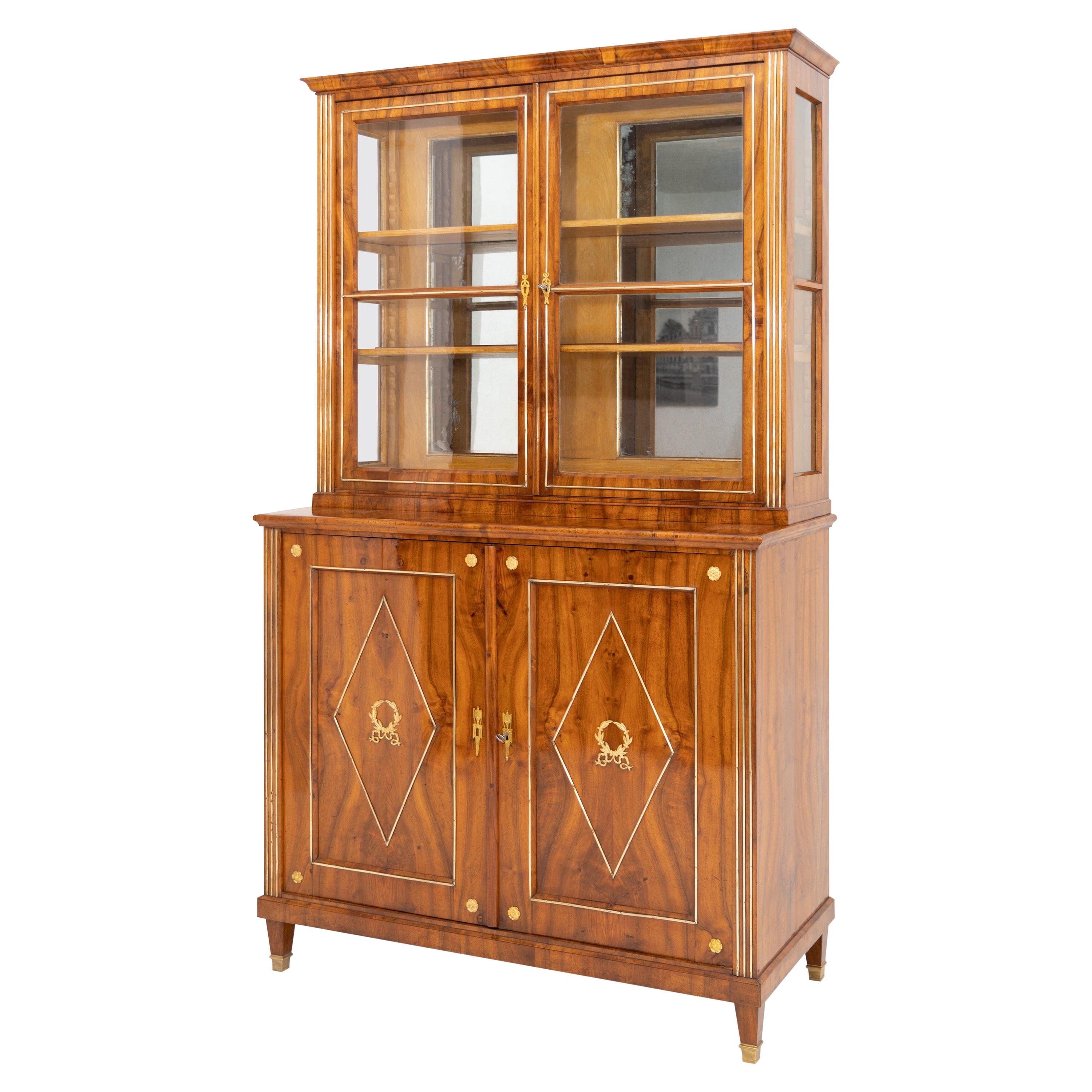 Empire Display Cabinet, Walnut, France, Early 19th Century