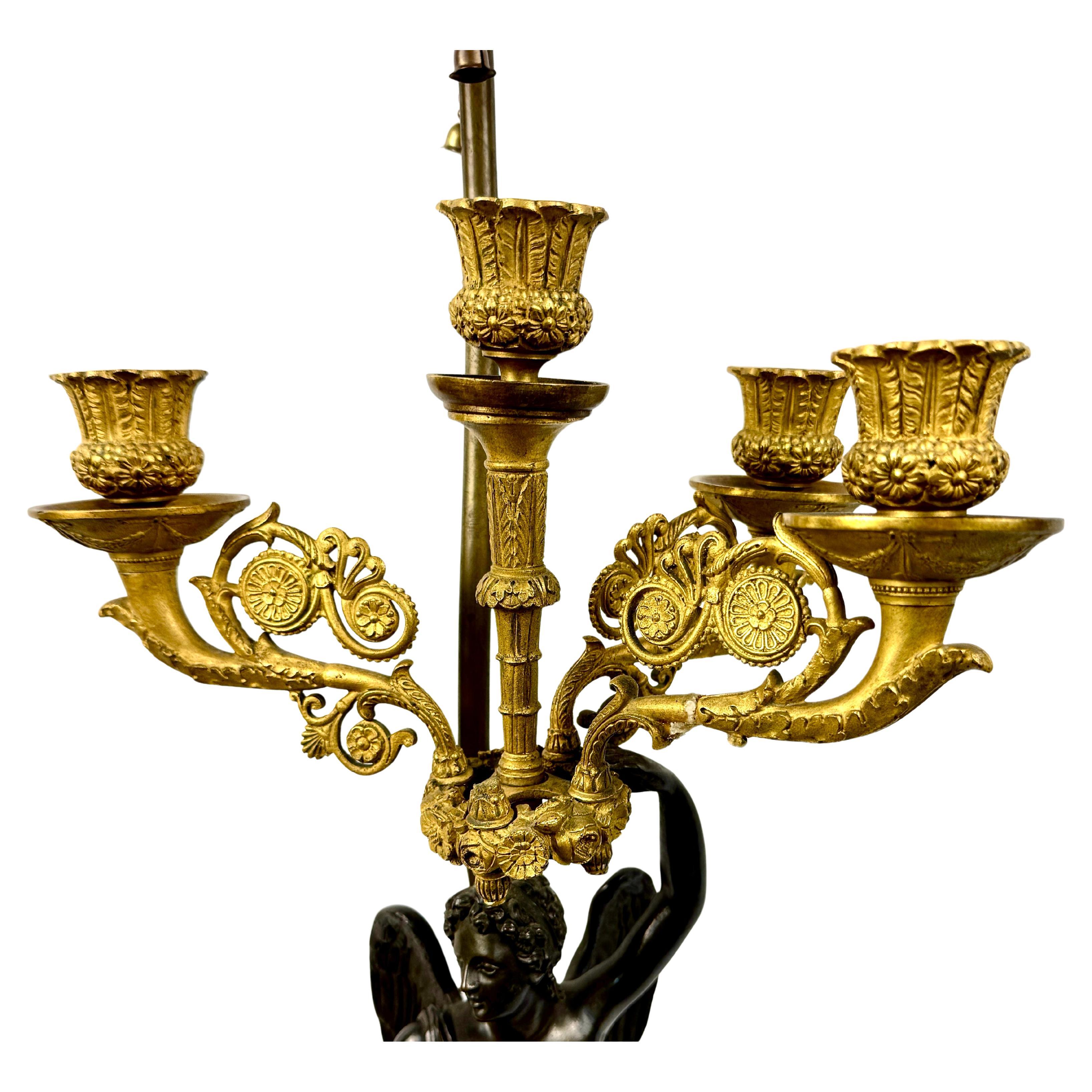 Imperio Dorè  Lámpara Candelabro Patinada y Bronce en venta 4