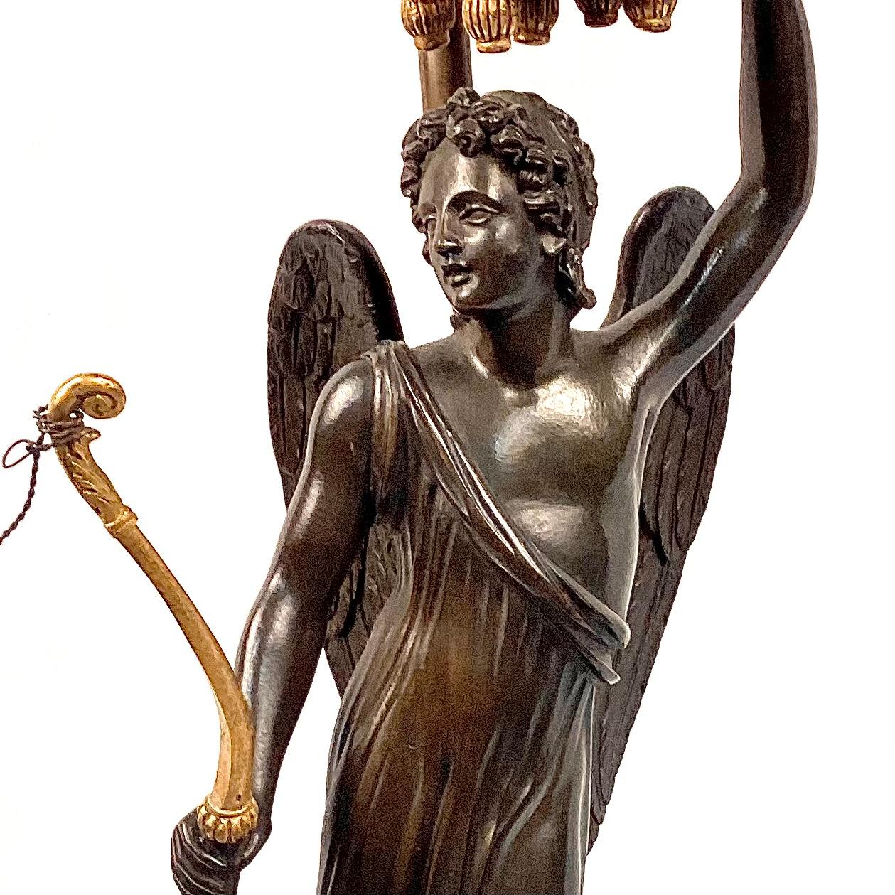 Imperio Dorè  Lámpara Candelabro Patinada y Bronce en Bueno estado para la venta en Bradenton, FL