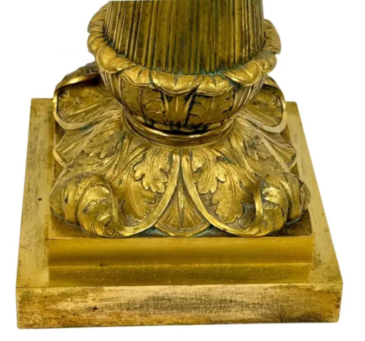 Imperio Dorè  Lámpara Candelabro Patinada y Bronce en venta 2