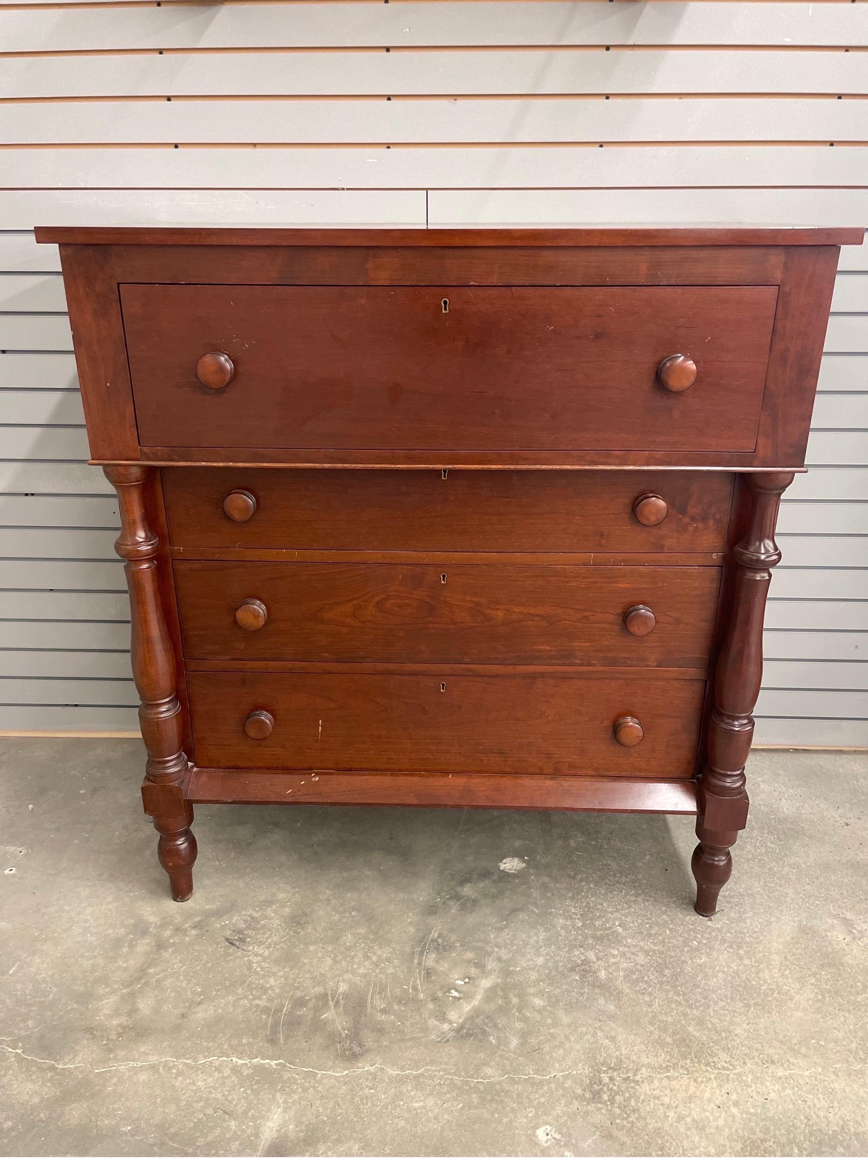 Empire Dresser Chest of Drawers Solid Cherry For Sale 3