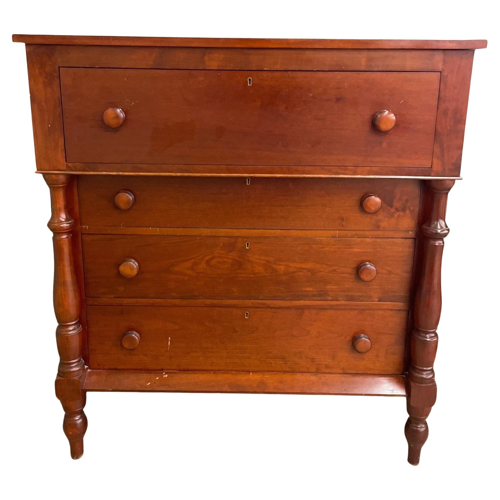 Empire Dresser Chest of Drawers Solid Cherry For Sale