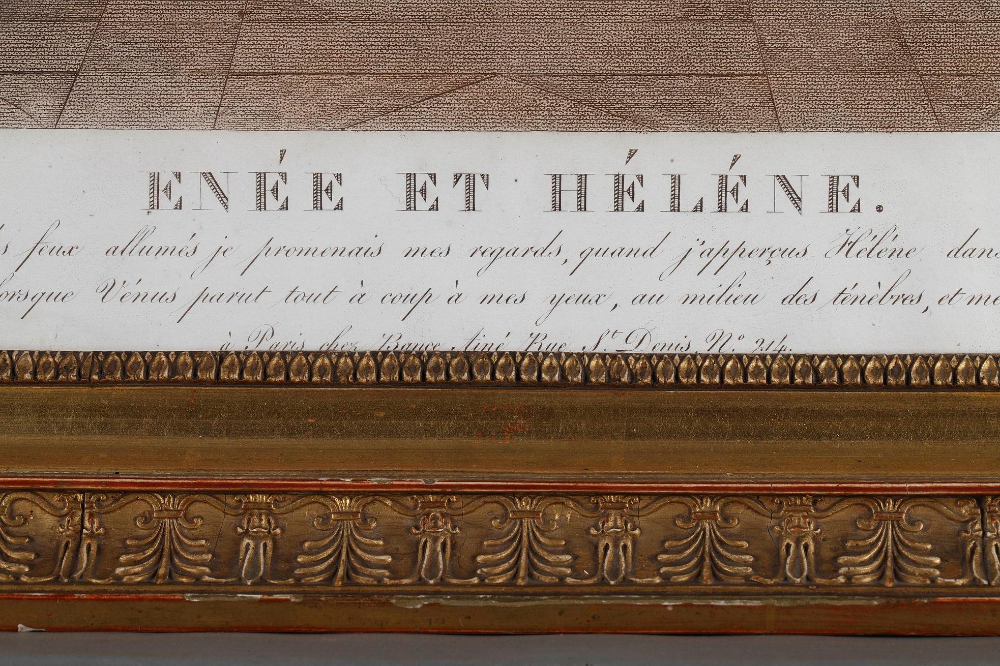 French Empire Engravings Aeneas and Dido, Aeneas and Helen