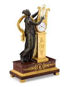 Empire Erato Mantel Clock by Thomire & Cie
