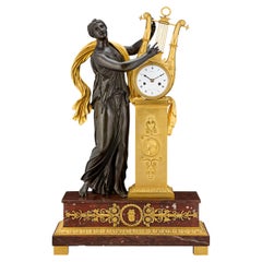 Empire Erato Mantel Clock by Thomire & Cie
