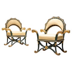 Fauteuils d'officier Empire avec têtes de lion, Budapest, vers 1805/10