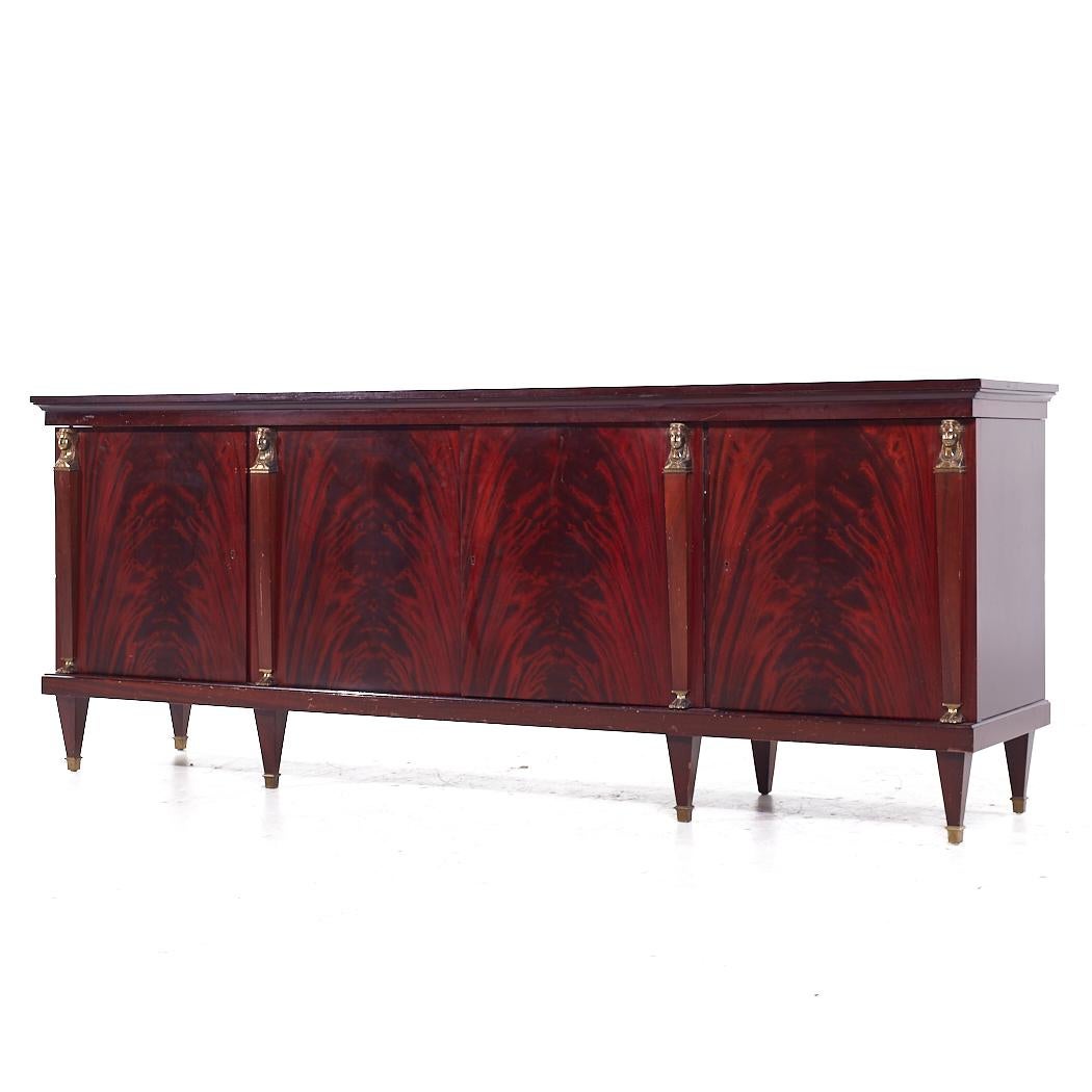 Empire Flame French Mahogany Credenza In Good Condition In Countryside, IL
