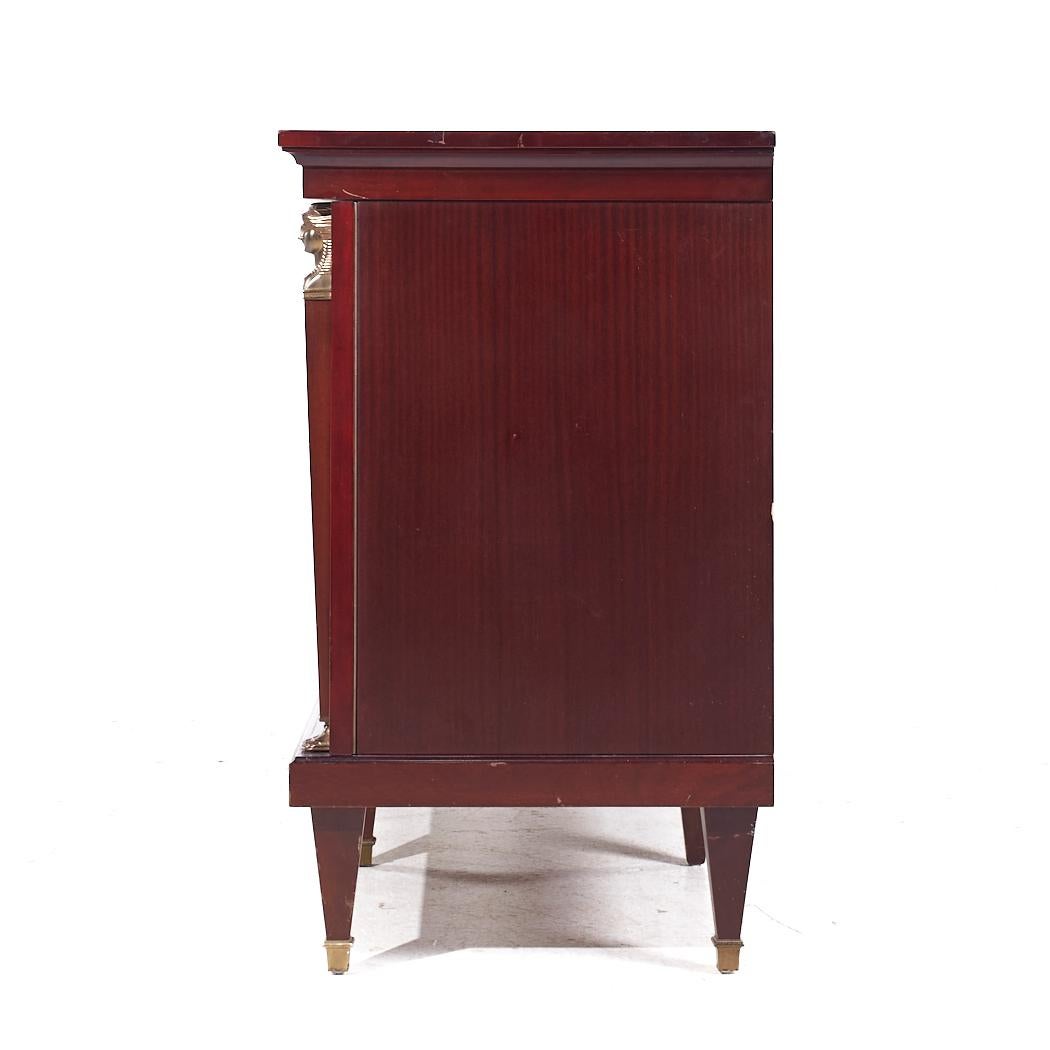 Brass Empire Flame French Mahogany Credenza