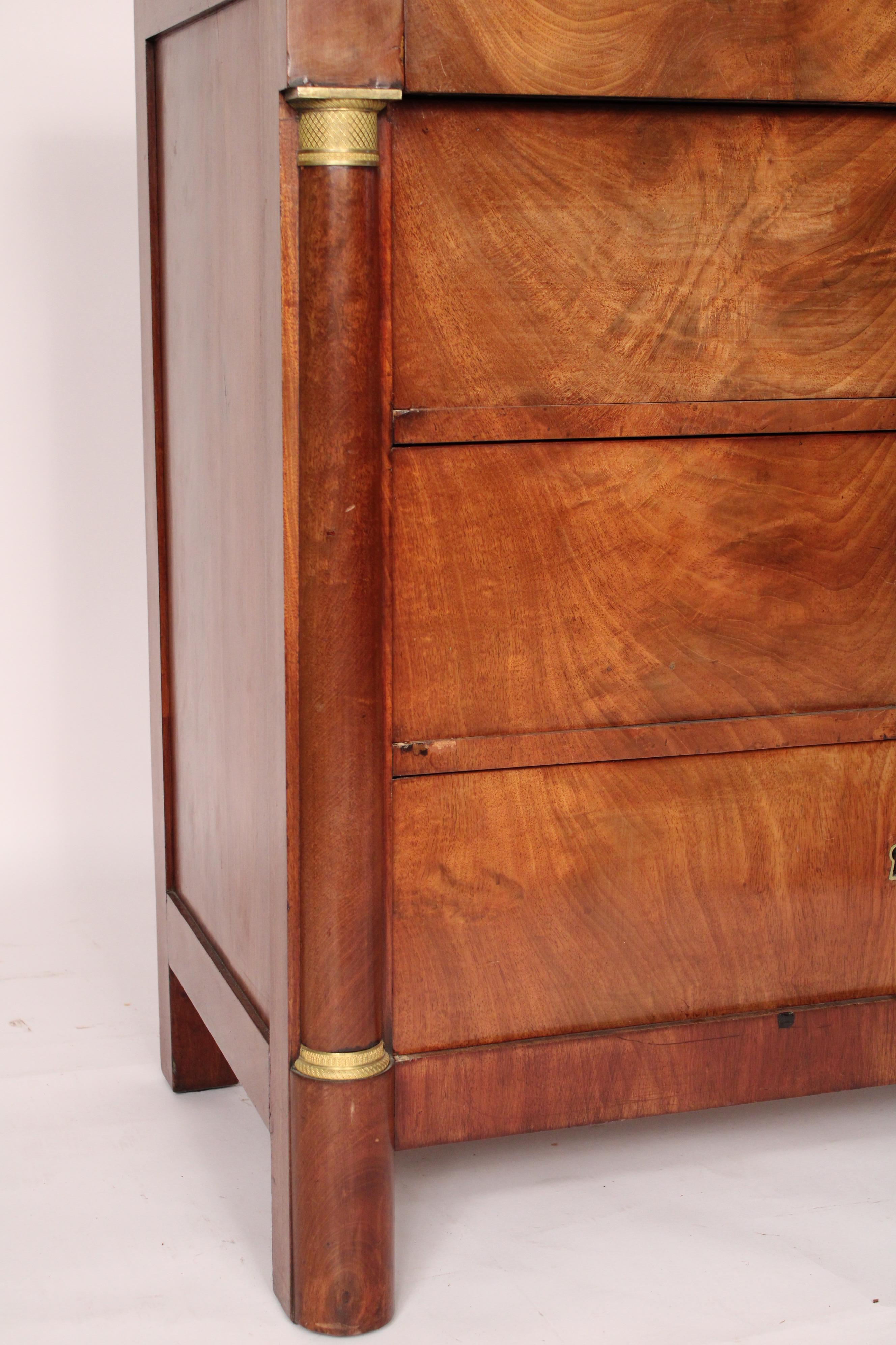 Empire Flame Mahogany Chest of Drawers For Sale 3