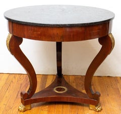 Empire Fossilisierter Marmor & Wood Beistelltisch