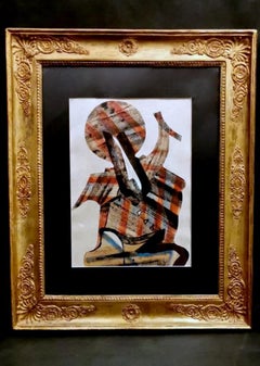 Empire Frame Gold Leaf France with Russian Constructivism Painting