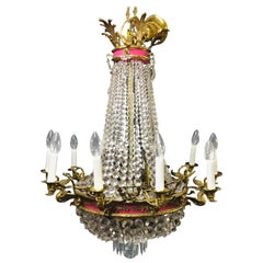 Empire French Chandelier with 10 Swans Arms