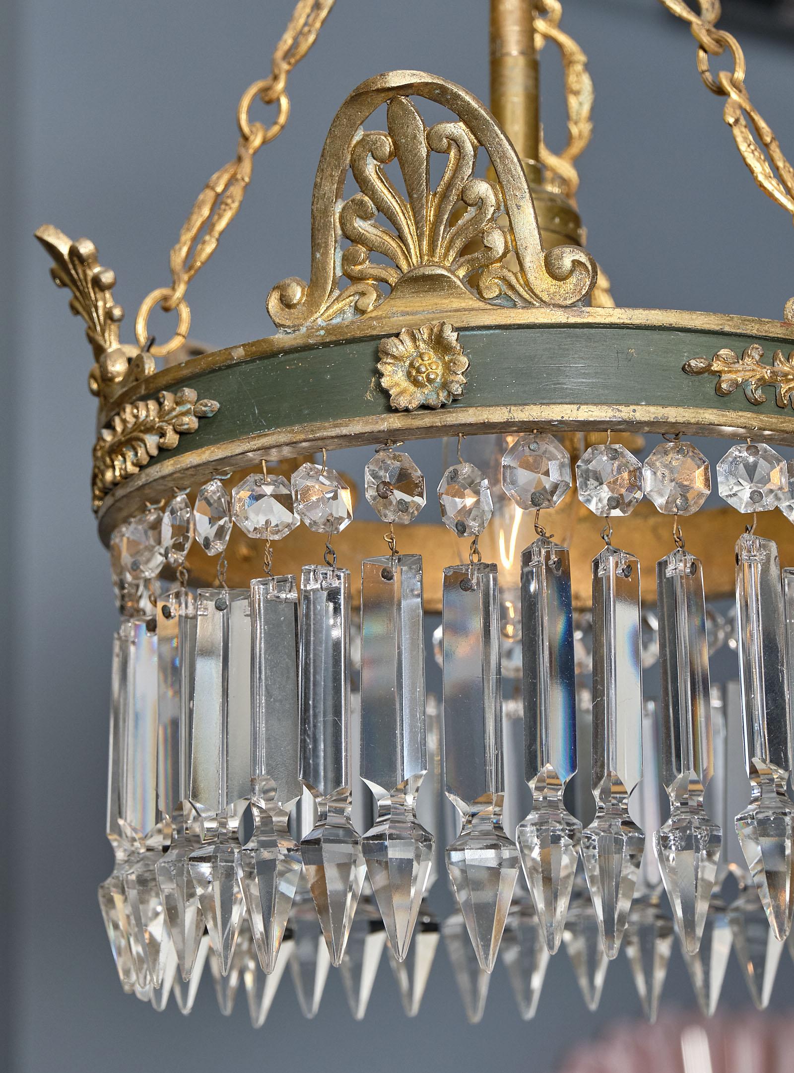 Early 20th Century Empire French Crystal Chandelier