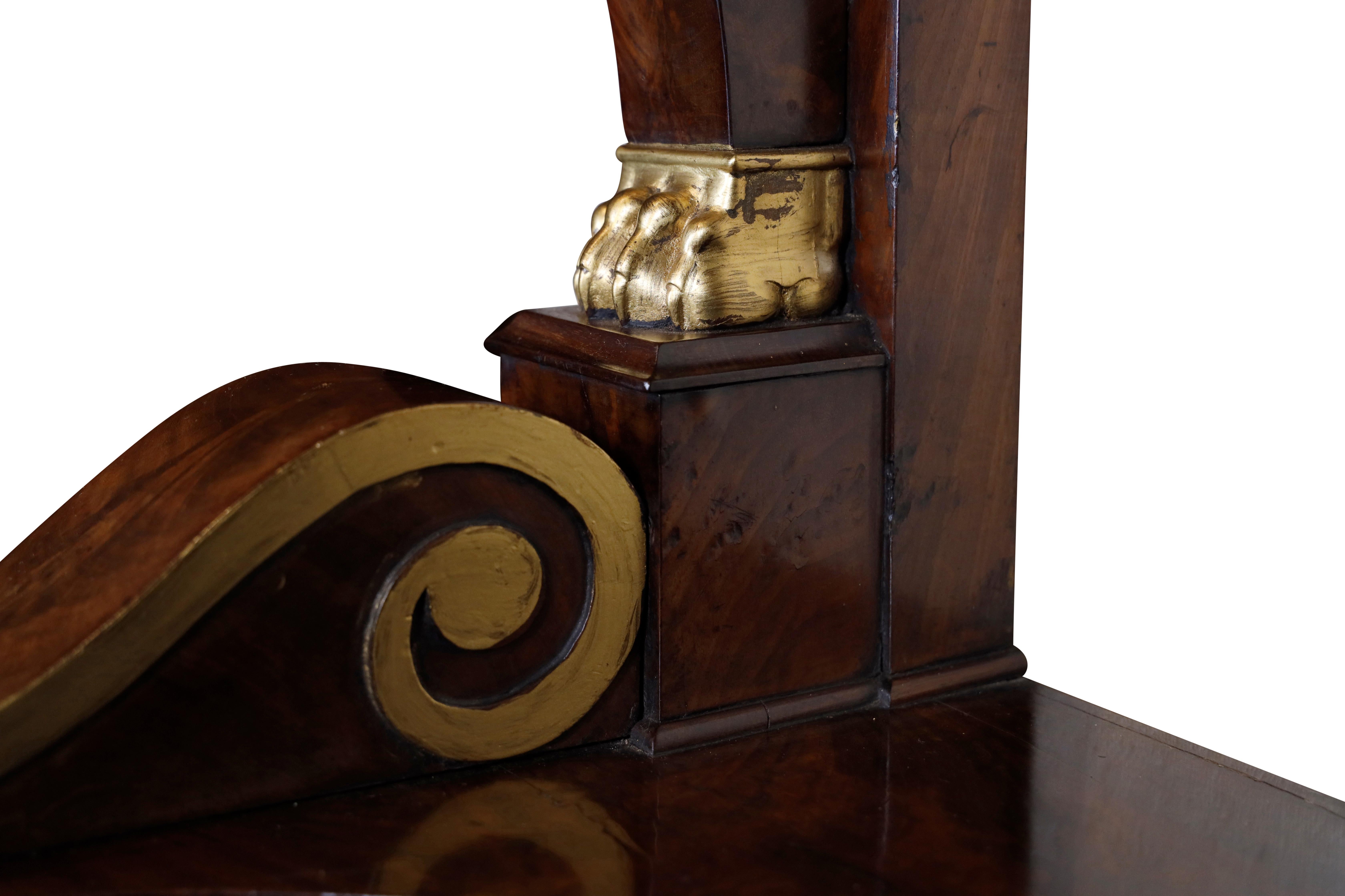 Empire French Mahogany Console Table For Sale 4