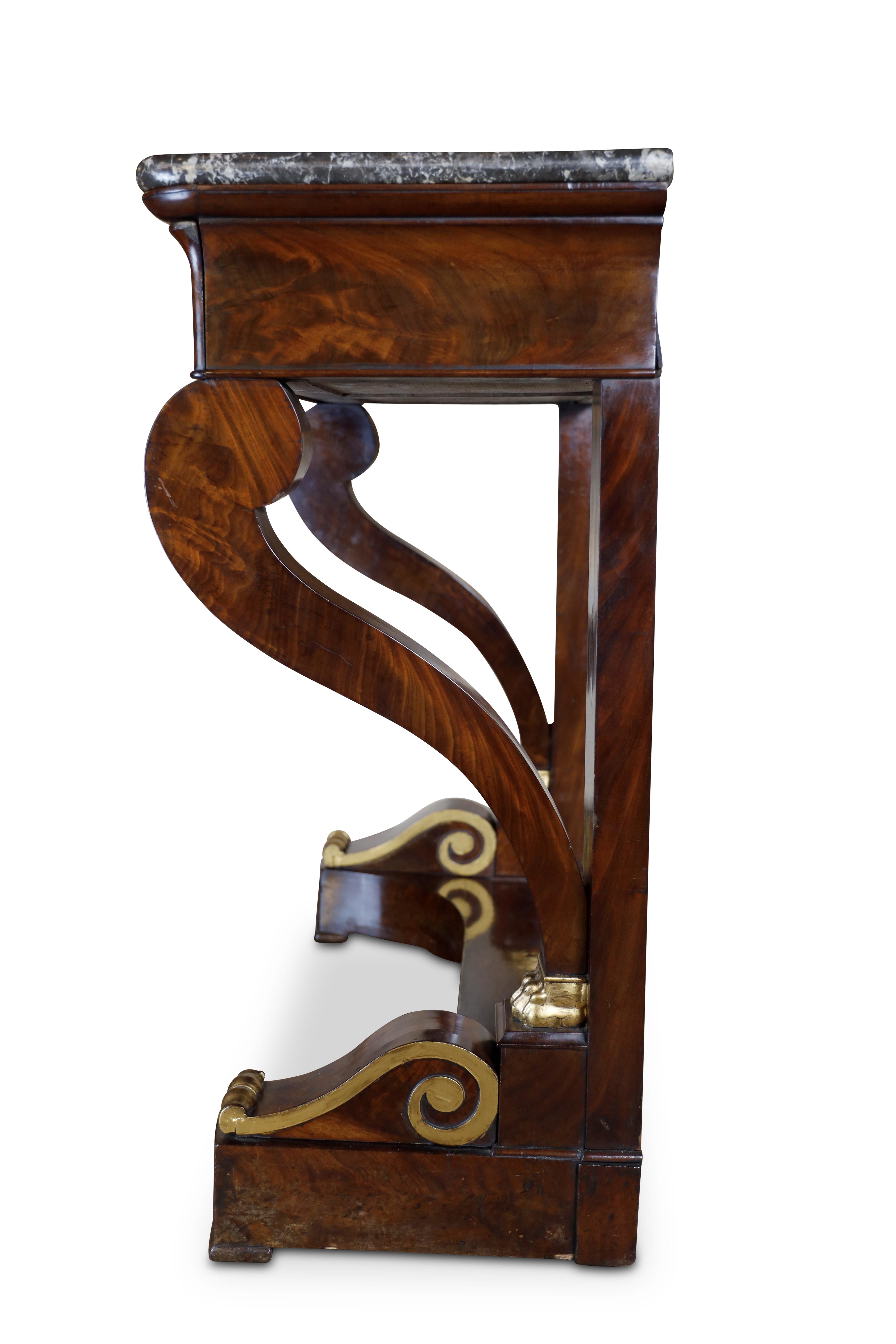 Empire French Mahogany Console Table For Sale 2