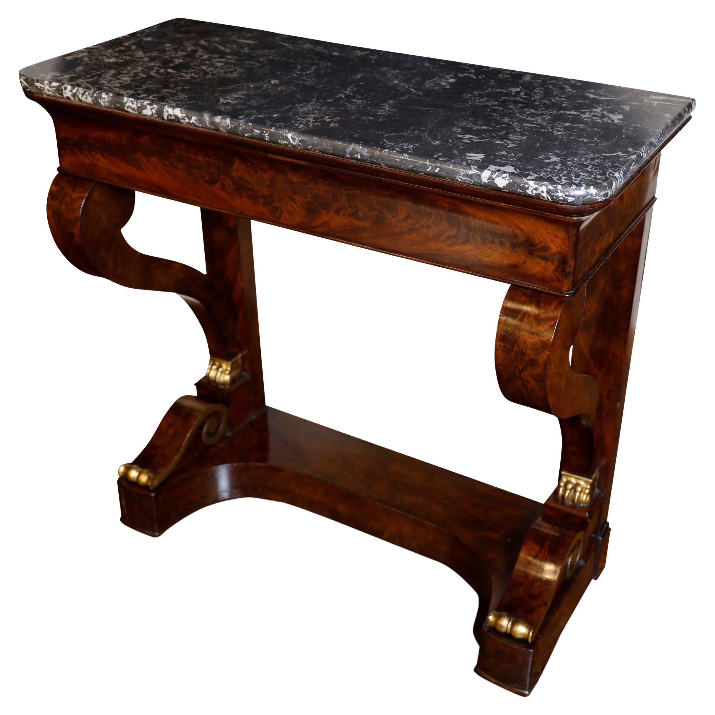 Empire French Mahogany Console Table