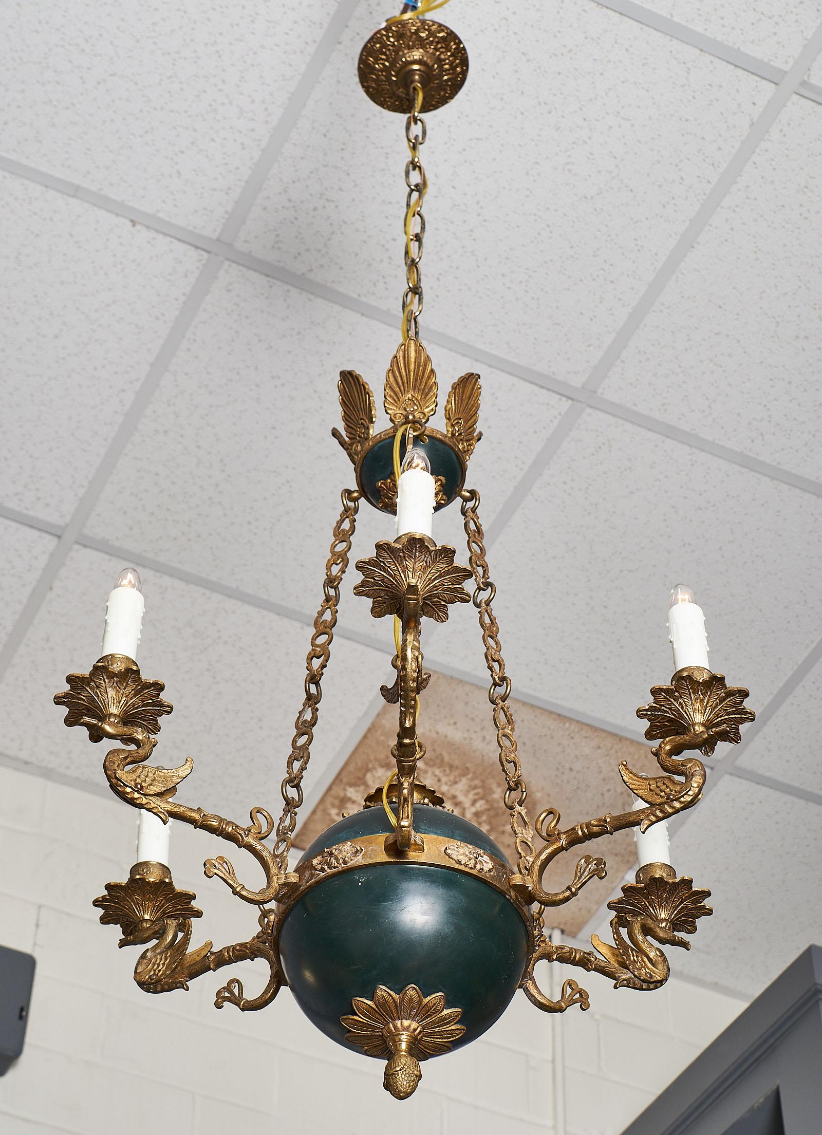 Late 19th Century Empire French Swan Chandelier
