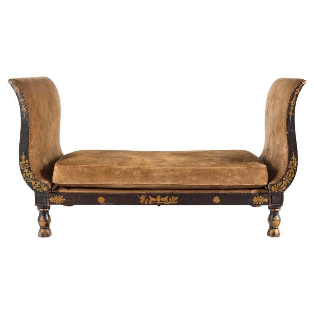 Empire Gilded and Painted Daybed For Sale