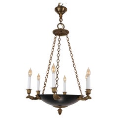 Empire Gilt Bronze 9 Light Empire Style Chandelier