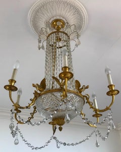 Empire Gilt Bronze and Cut Crystal Chandelier, circa 1815