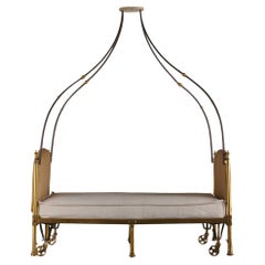 Antique Empire Gilt Bronze and Steel Campaign Bed, Attributed to Marie-Jean Desouches