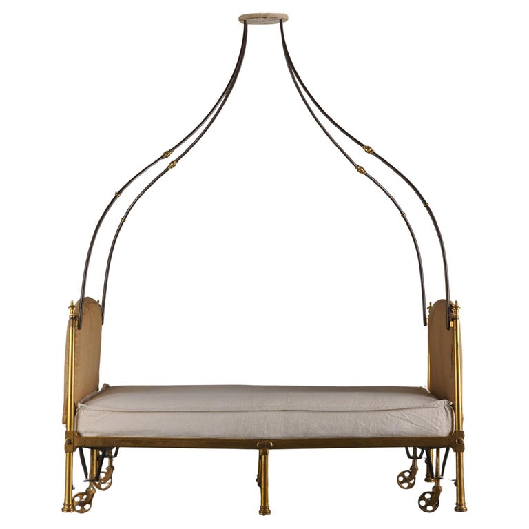 Empire campaign bed in gilt bronze and steel, ca. 1805