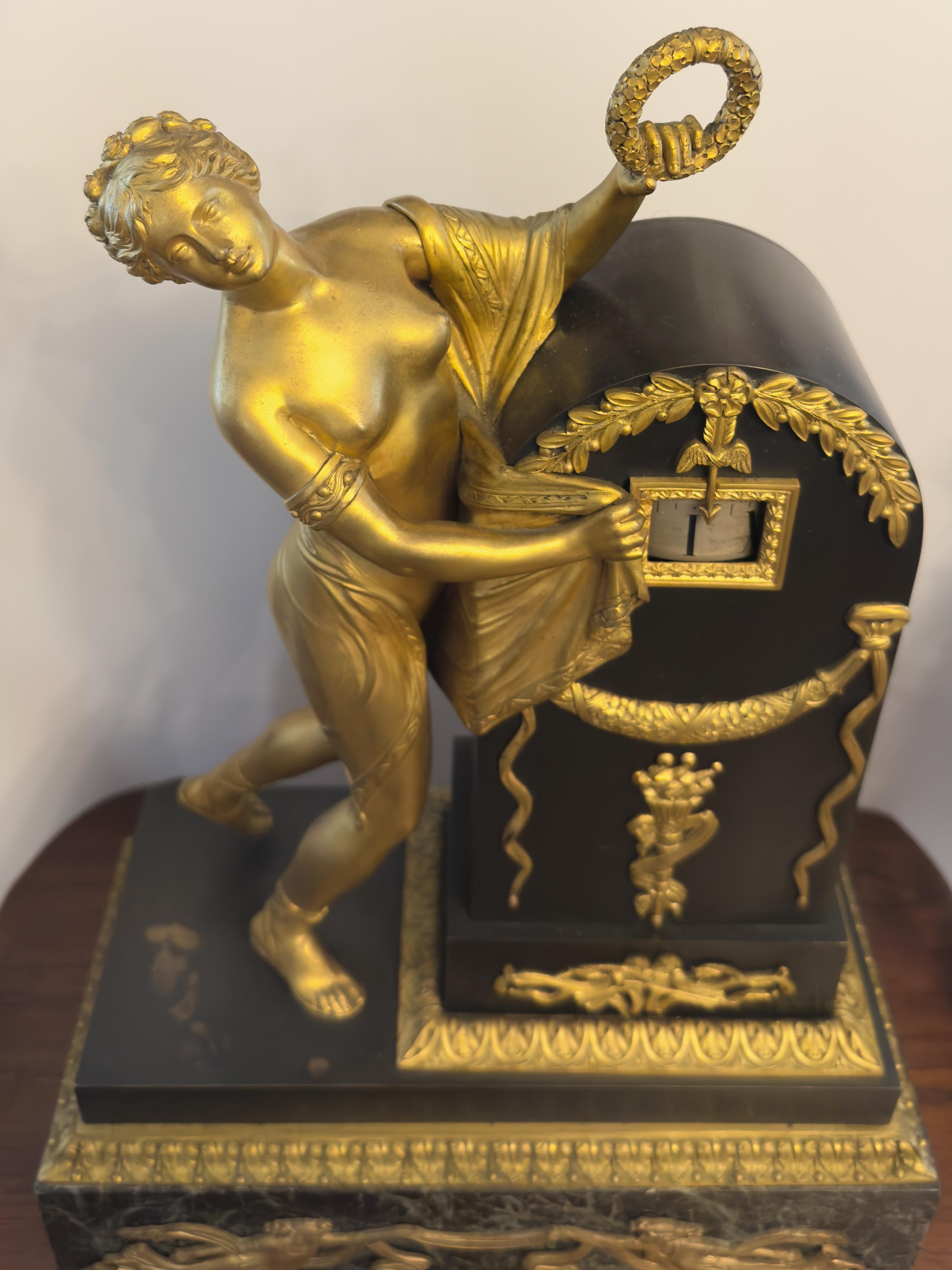 Francese Orologio Impero in bronzo dorato di Claude Gallé, Francia,  xIX secolo in vendita