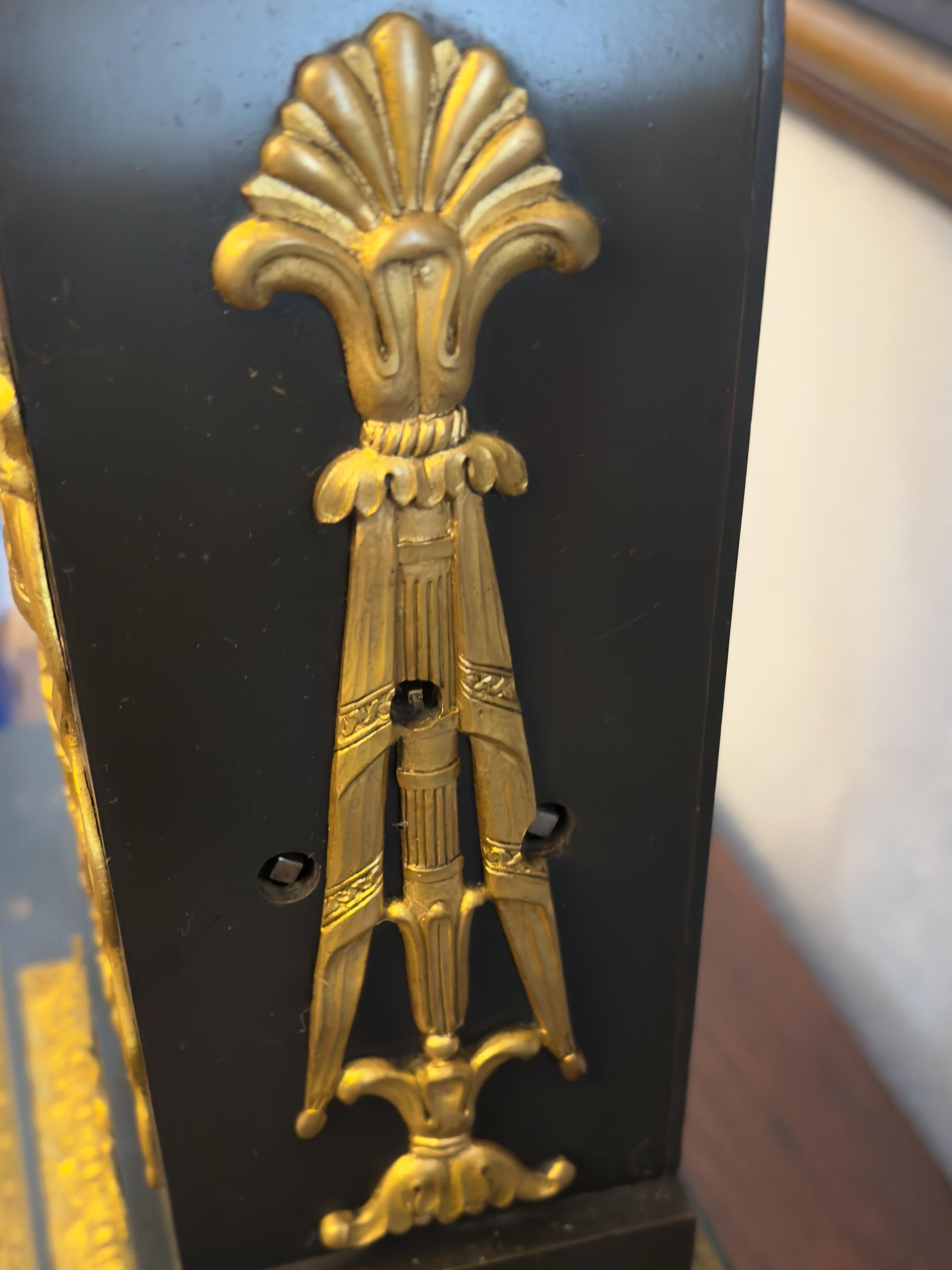 Empire Gilt Bronze Table Clock by Claude Gallé, France,  19th Century For Sale 7