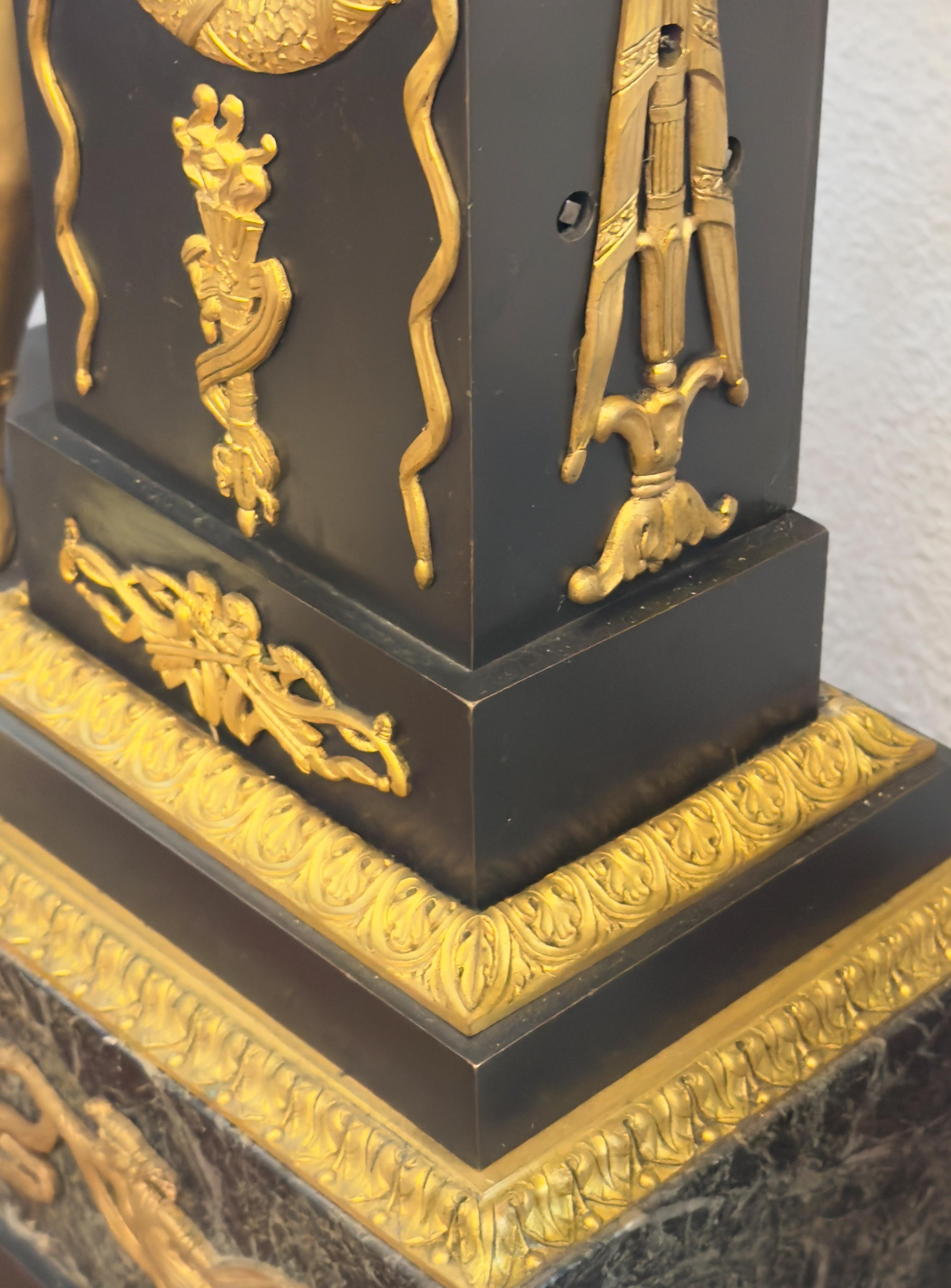 Empire Gilt Bronze Table Clock by Claude Gallé, France,  19th Century For Sale 8