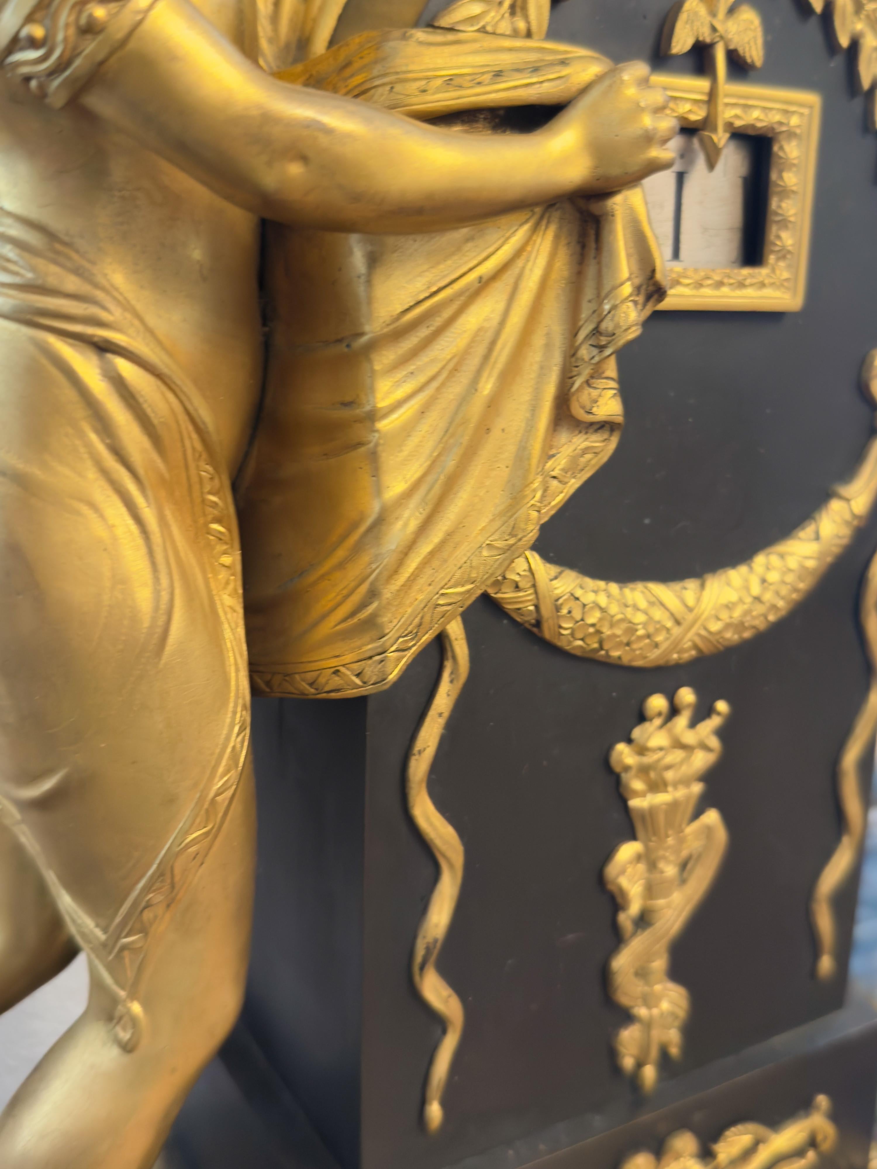 Empire Gilt Bronze Table Clock by Claude Gallé, France,  19th Century For Sale 10