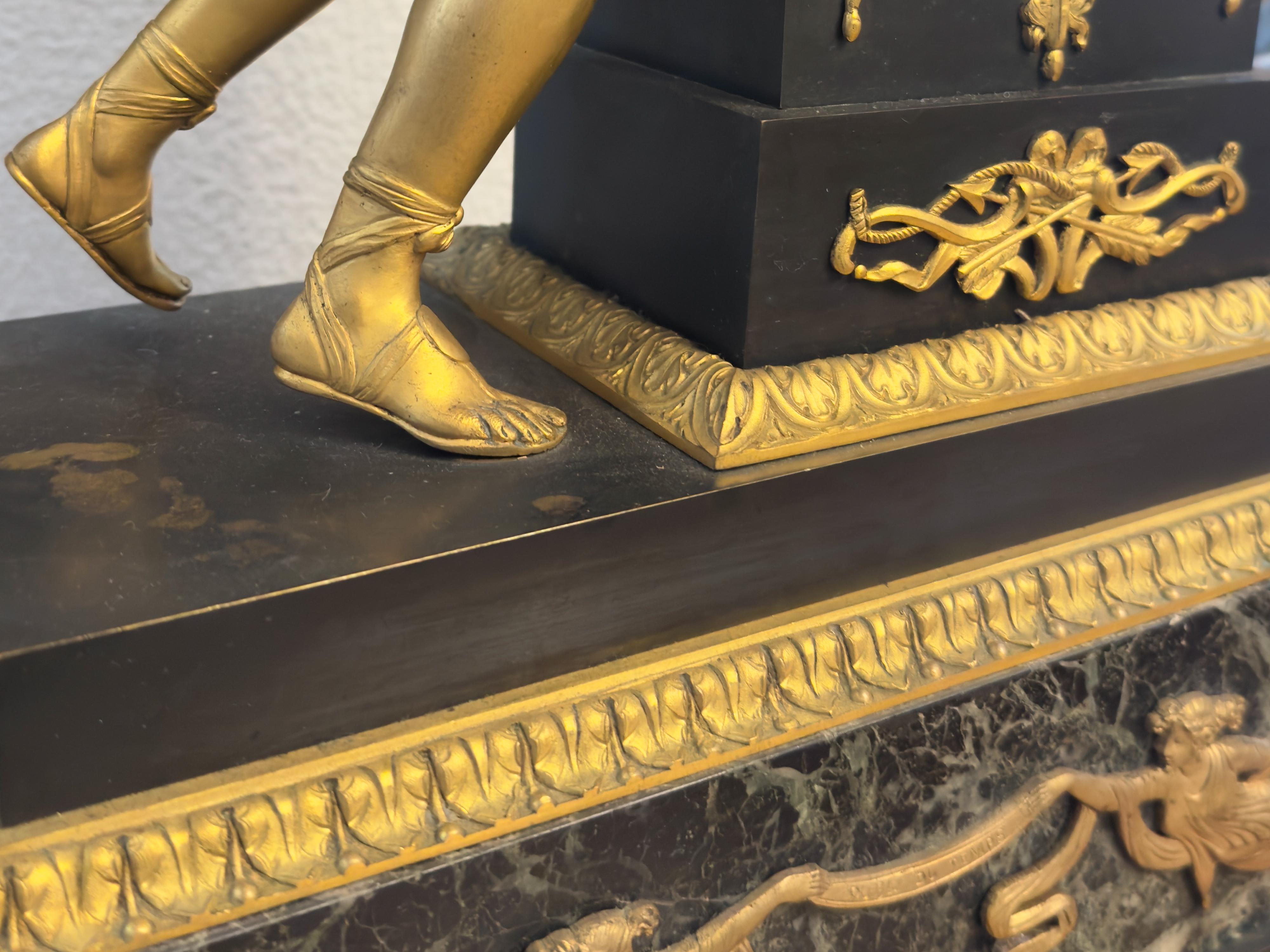 Empire Gilt Bronze Table Clock by Claude Gallé, France,  19th Century For Sale 11