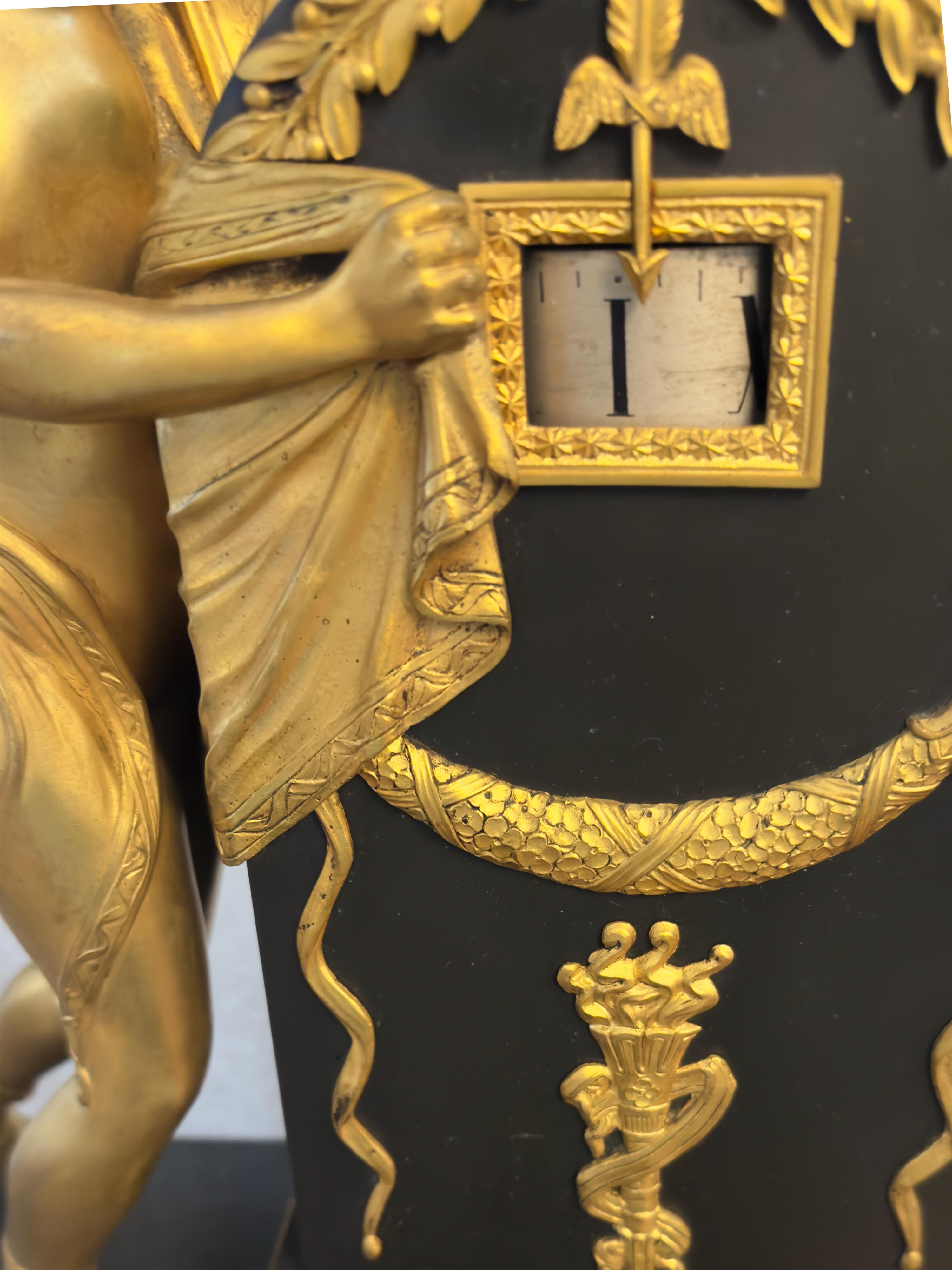 Orologio Impero in bronzo dorato di Claude Gallé, Francia,  xIX secolo in vendita 4