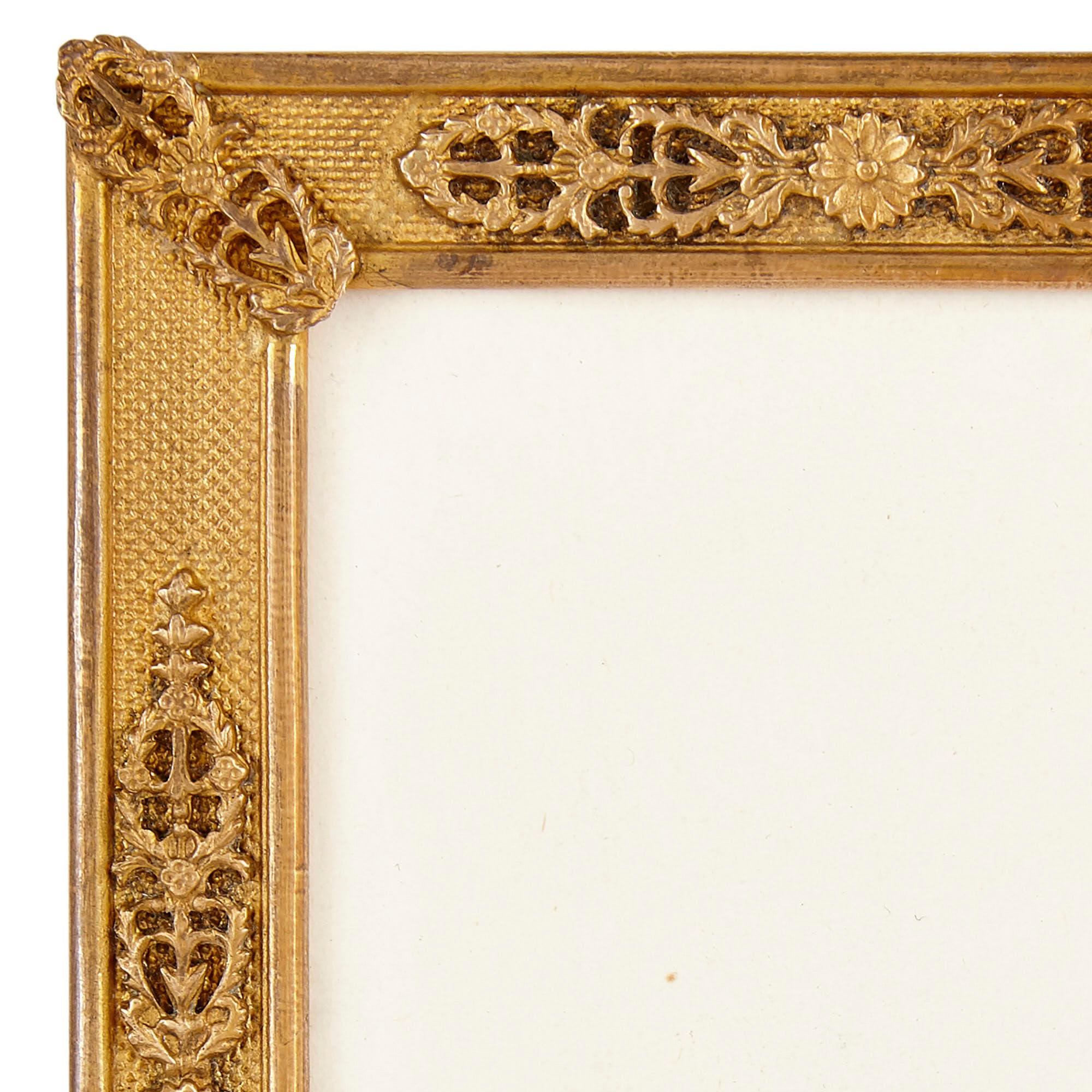 French Empire Gilt Bronze Picture Frame For Sale
