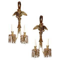 Empire Gilt Wood Sconces