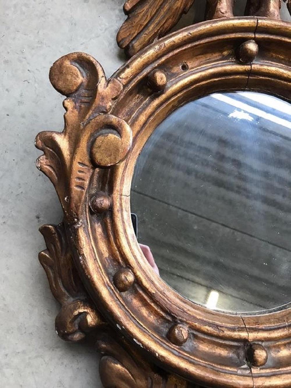 19th Century Empire Giltwood Mirror with Eagle Decoration For Sale