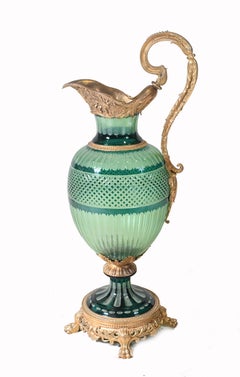 Empire Glass Ewer Jug Vase Ormolu French Urn