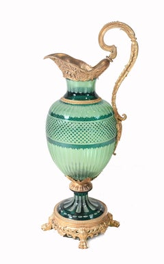 Brocca di vetro Impero Vaso Ormolu Urna francese