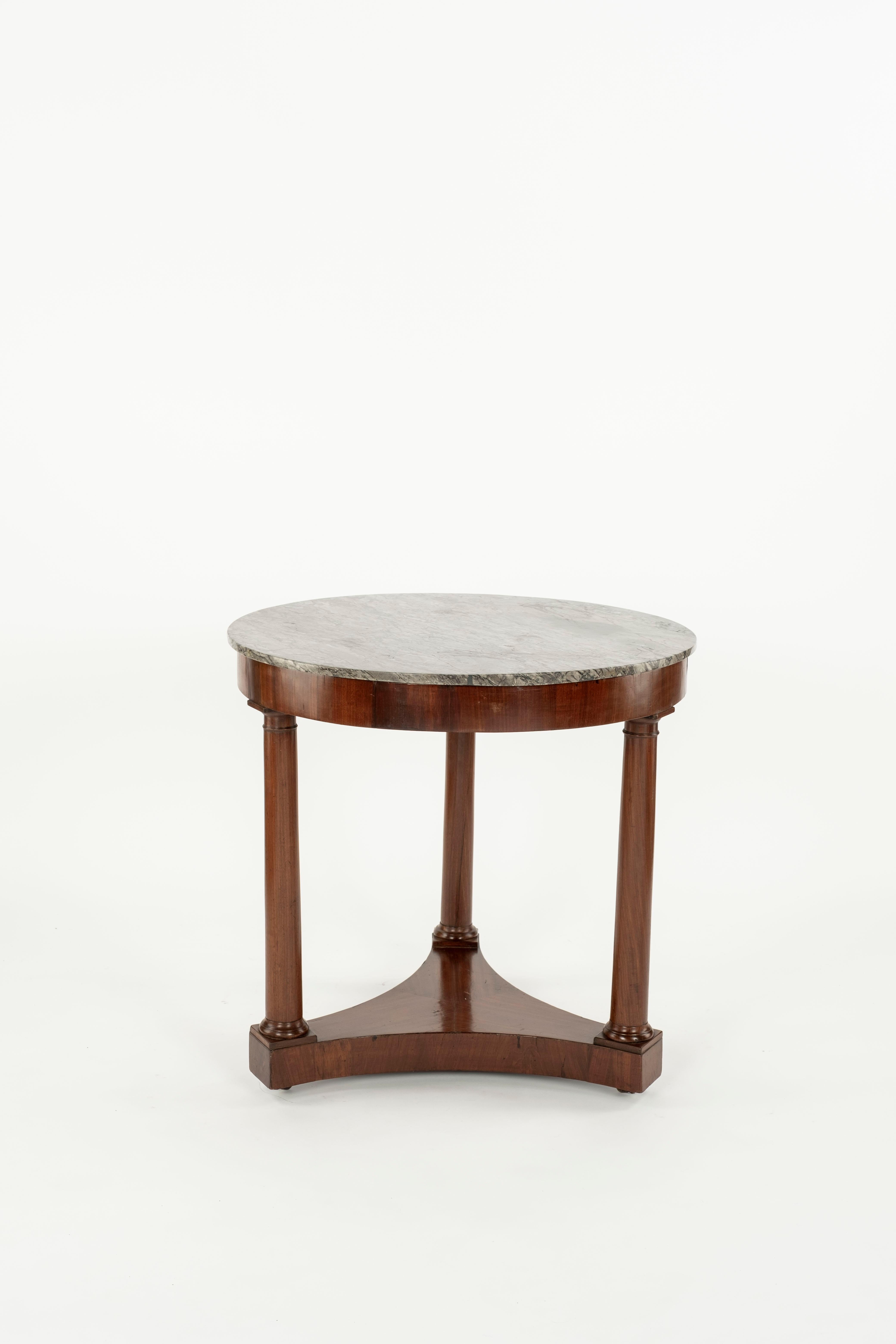 Empire Gueridon Table with Marble Top In Good Condition In Houston, TX