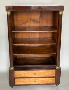 Empire Fruitwood Vitrine Cabinet with Guillotine Glass Door